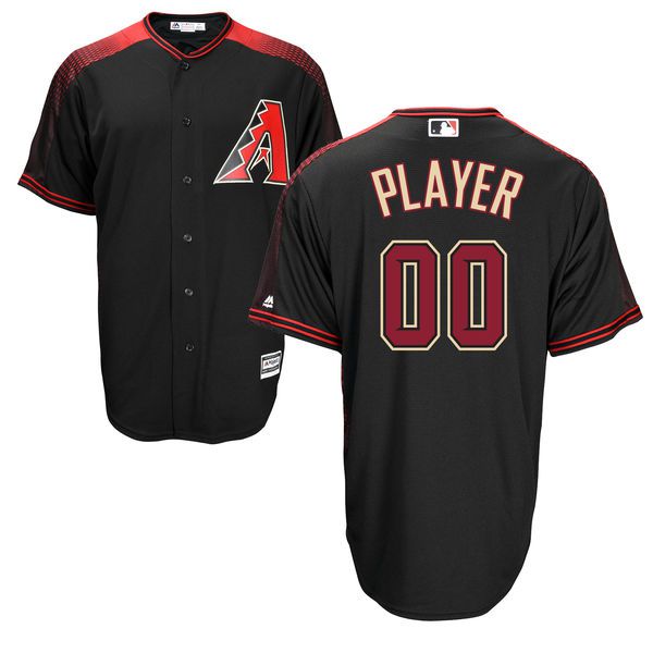 Men Arizona Diamondbacks Majestic Black Brick Cool Base Custom MLB Jersey->customized mlb jersey->Custom Jersey